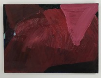 Christiane Bergelt, triangolo rosa, 2014, Öl/ Papier auf Leinen, 40x55cm