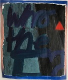Christiane Bergelt, VRYBDY LKS JST LK Y _Text F, 2018, Öl auf Papier, 36x32cm