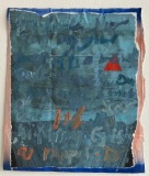 Christiane Bergelt, VRYBDY LKS JST LK Y_ Text JG, 2018, Öl auf Papier, 36x32cm