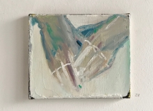 Christiane Bergelt, hands, 2017, Öl auf Baumwolle, 19x23cm