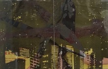 Uta Zaumseil, Frankfurt_ M., 2017, Linolschnitt über Foto, 27x42cm