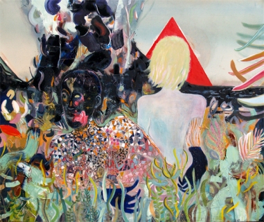 Maria Schoof,serpentine, 2015, Acryl und Öl auf Leinwand, 145 x 170 cm