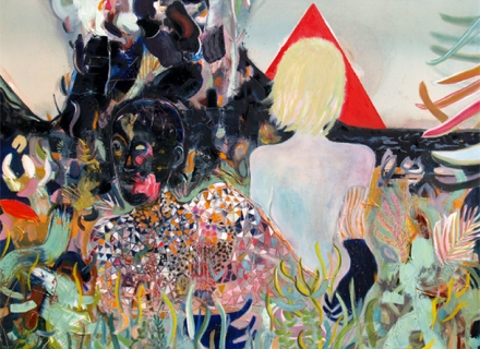 Maria Schoof,serpentine, 2015, Acryl und Öl auf Leinwand, 145 x 170 cm
