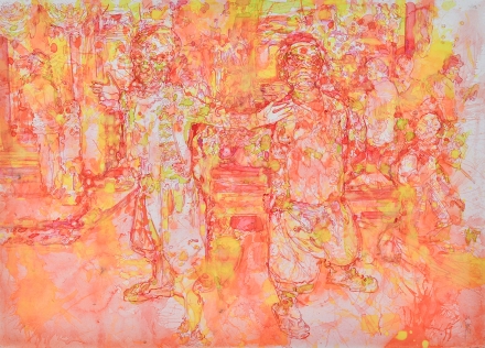 Johannes Ulrich Kubiak, Verflochten, 2014, Aquarelle, 50x70cm