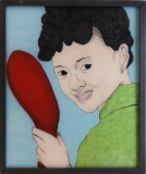 Jan Kummer, Gummi, 2017, Eglomisierung,61x51cm
