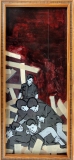 Jan Kummer, Rauferey, 2011, Eglomisierung, 32x13cm