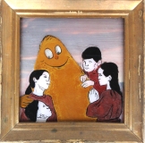 Jan Kummer, Reise des Gutmännlein, 2013, Eglomisierung,25x24cm