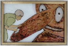 Jan Kummer, Zapfen, 2012, Eglomisierung, 16x24cm