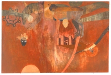 Peter Kallfels, beide Sizilien, 2017, öl auf papier und Leinwand, 96x128cm