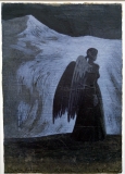 Steffen Volmer, Engel im Gebirge, 2012,Mischtechnik auf Bütten, 21x15cm