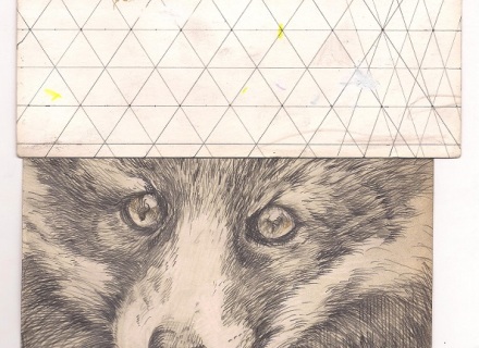 Eiko Borcherding, O.T., 2015, Stift, Farbstift, Collage, 21 x18cm