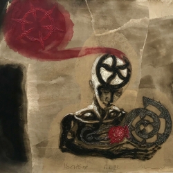 Steffen-VolmerHerzKopf1997Mischtechnik-auf-Leinwand70x90cm
