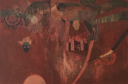 Peter Kallfels, Brindisi, 2013, Öl auf Papier und Leinwand , 82x122cm