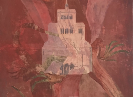 Peter Kallfels, Engeltal, 2017, Öl auf Papier und Leinwand , 124x92cm