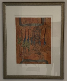 Peter Kallfels, Franziskus, 2014, Öl auf Papier, 58x41cm