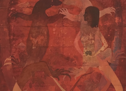 Peter Kallfels, Yhwa III, 2012, Öl auf Papier und Leinwand , 102x82cm