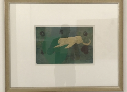 Peter Kallfels, Schlafender Tiger, 2007 -13, Öl auf Papier, 30x47cm