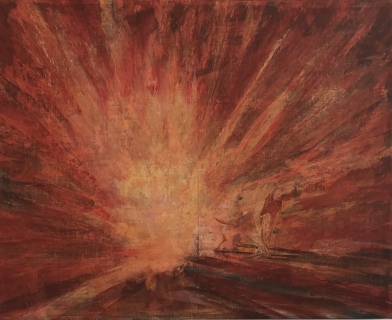 Peter Kallfels, Prometheus, 2013, Öl auf Leinwand , 82x102cm
