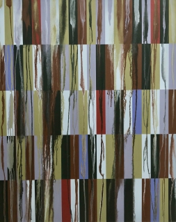Helena Rossner, Spuren zeichnender Klang #2, 2016, Acryl auf Baumwolle, 100x80cm